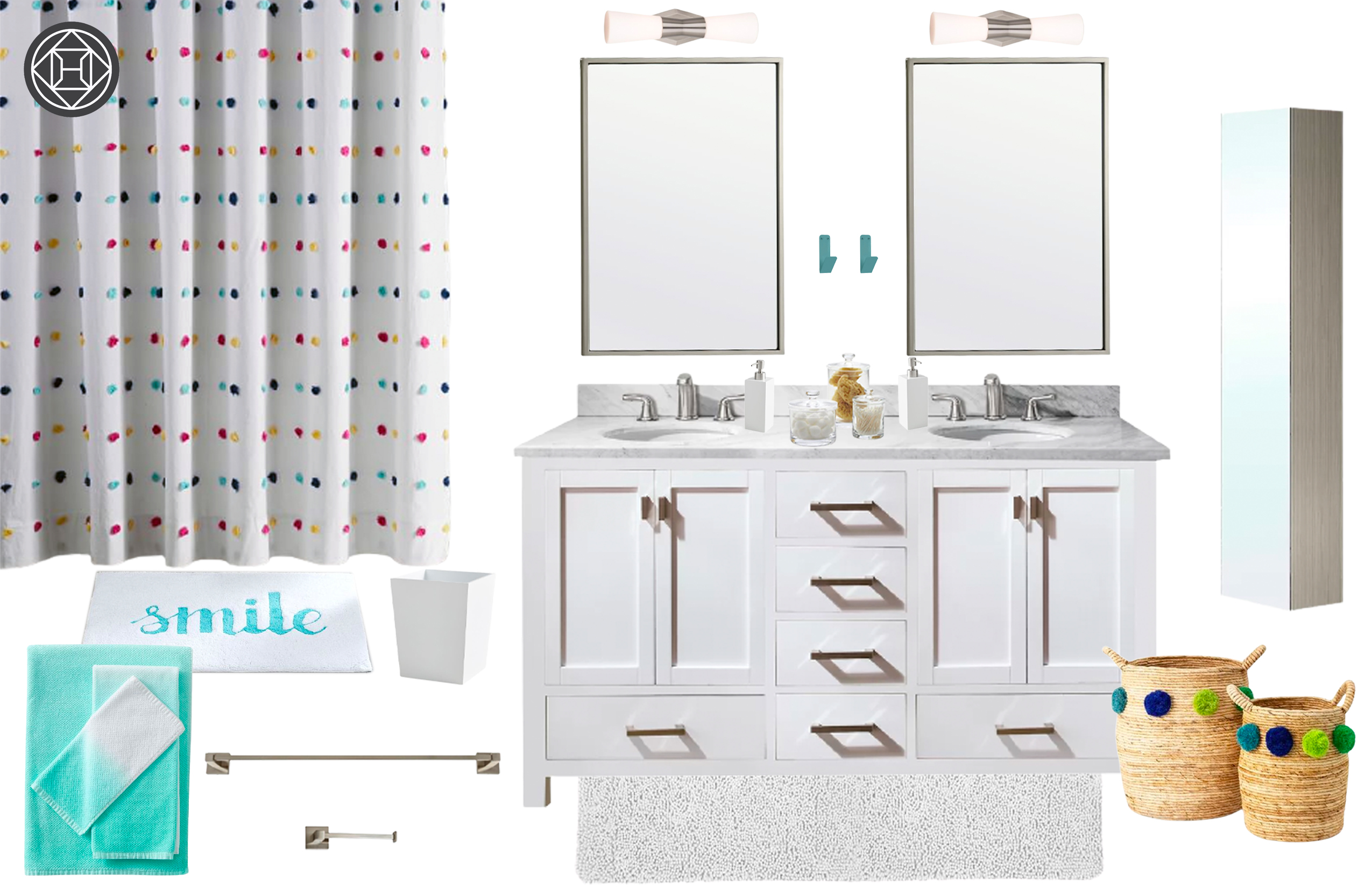 Modern, Preppy Bathroom Design by Havenly Interior Designer Brianne