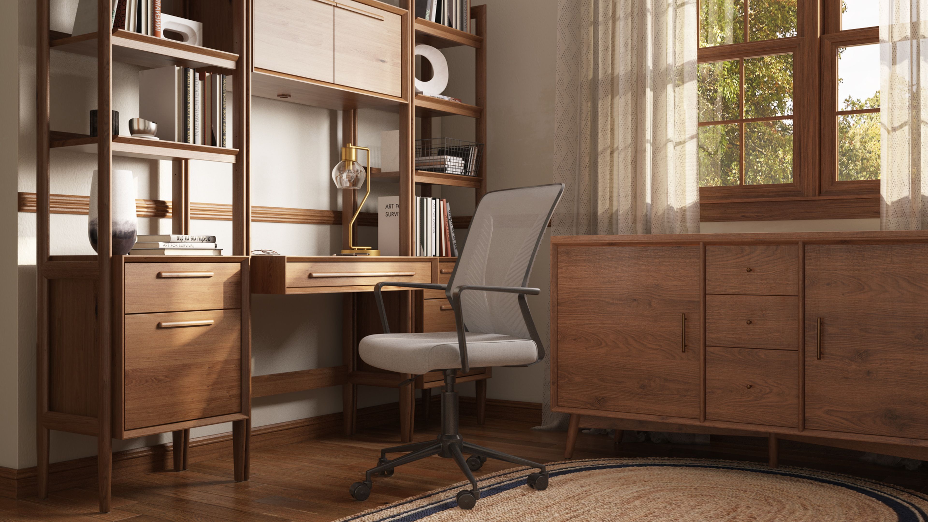 Mid century 2024 modern office