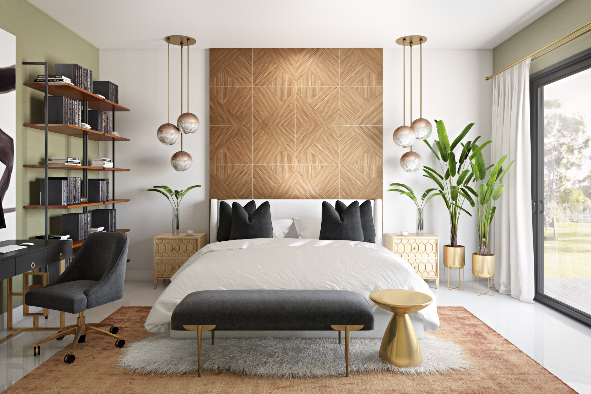 Modern and Glam Bedroom Design Ideas by Julio Havenly