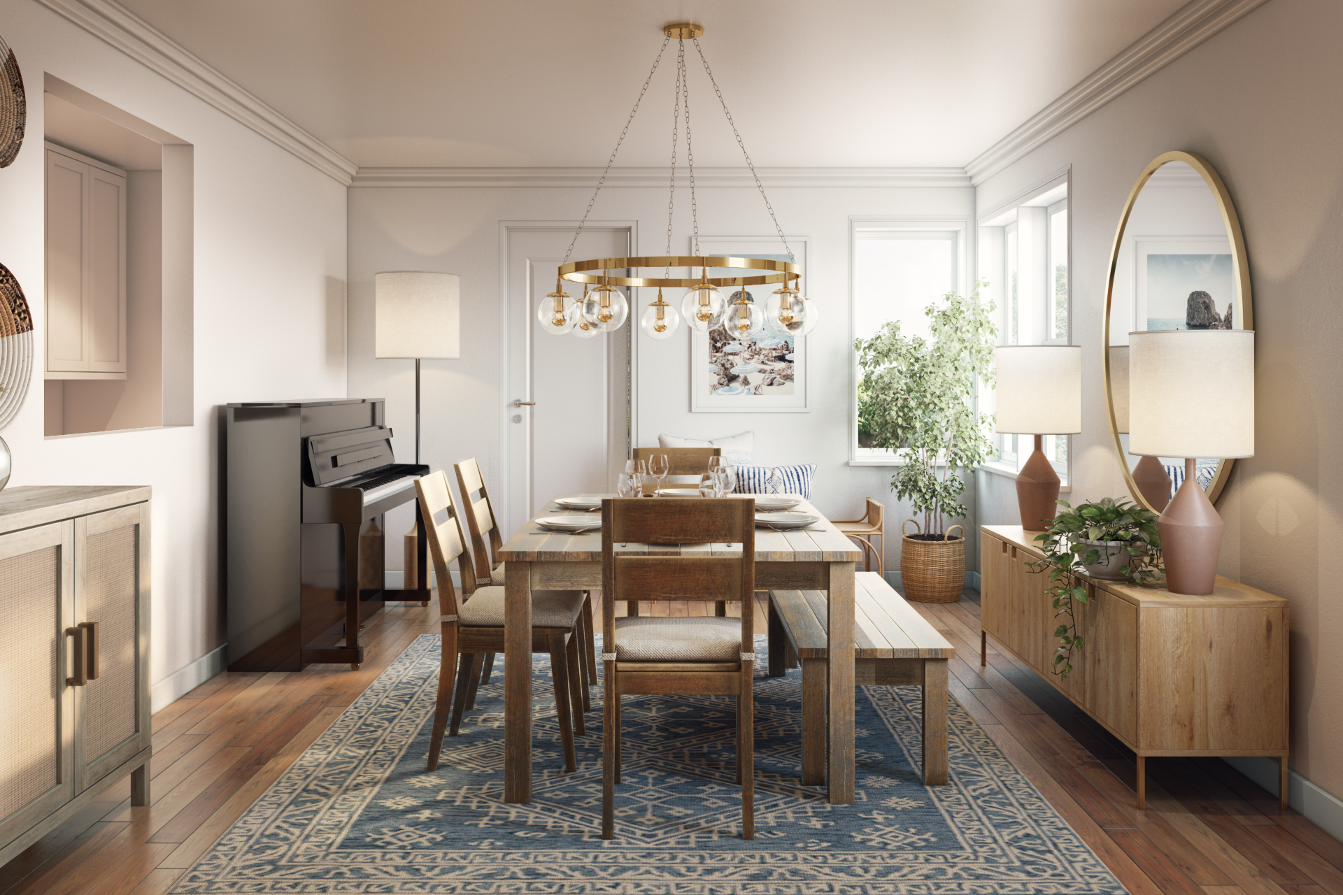 Eclectic Midcentury Modern Dining Room by Shelly Havenly