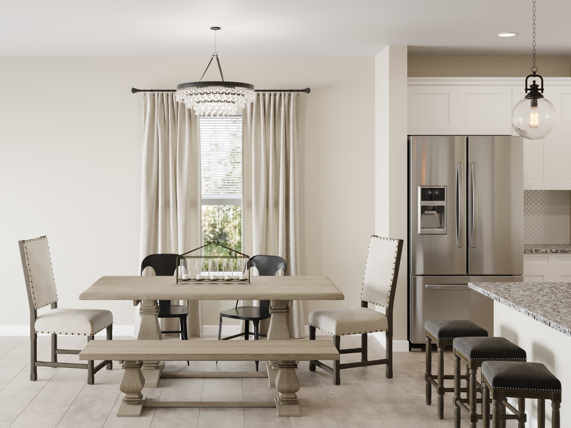 Farmhouse glam dining sale table