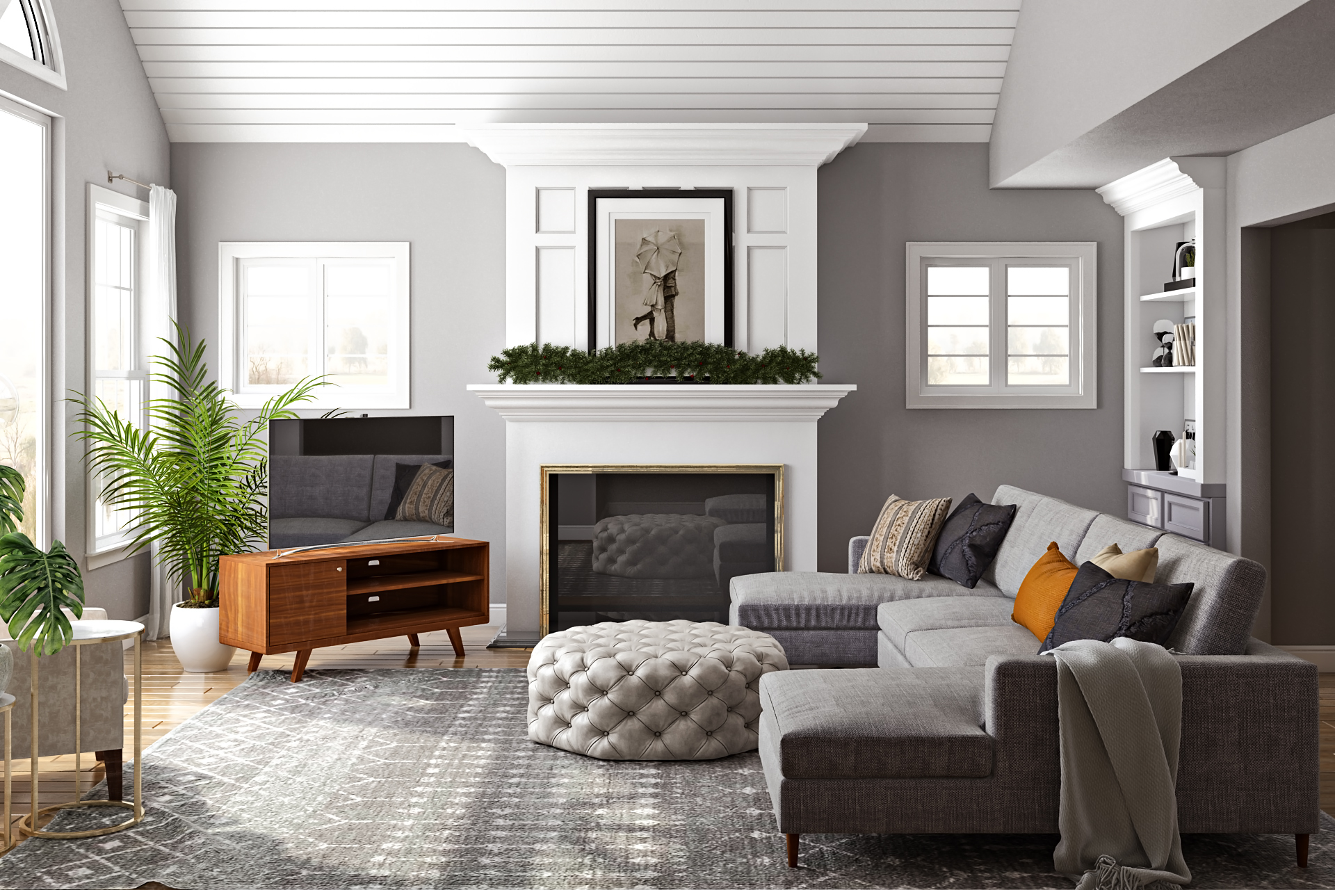 Bohemian, Transitional, Midcentury Modern room Design by Havenly