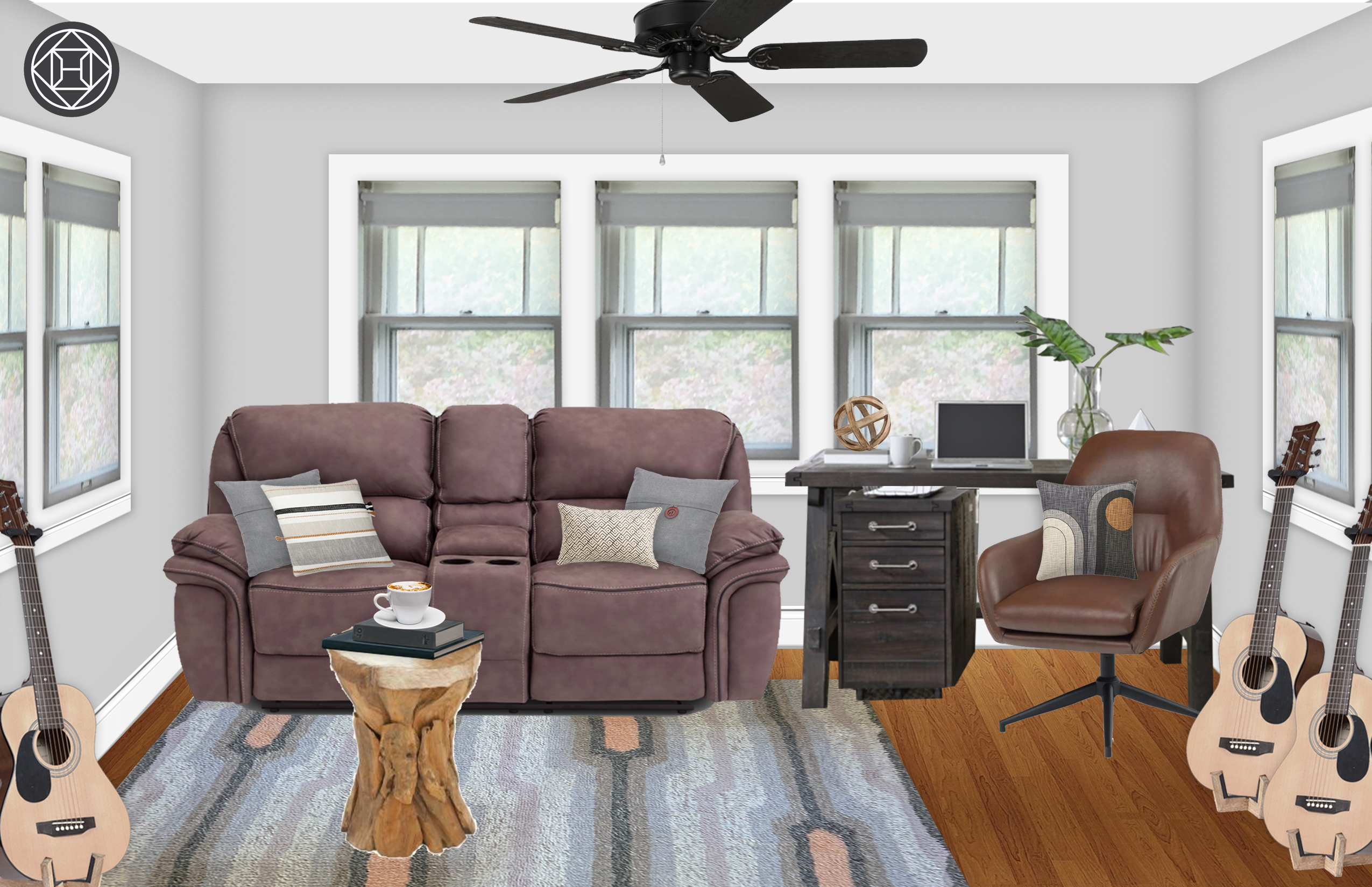 Industrial Traditional Rustic Office Design By Havenly Interior Designer Fendy