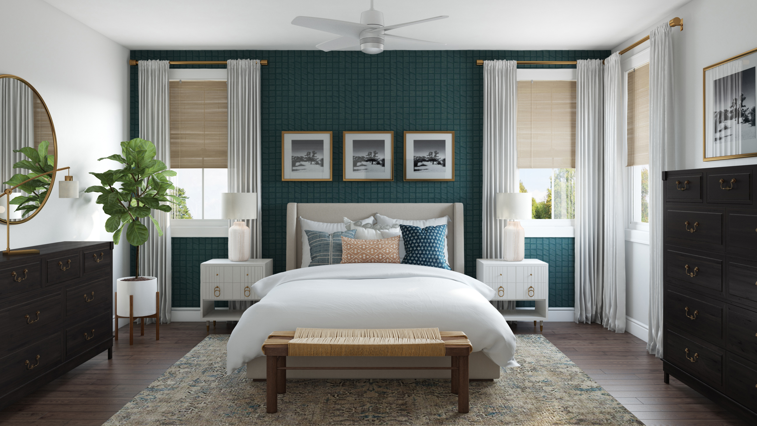 Eclectic Bedroom with Traditional Design