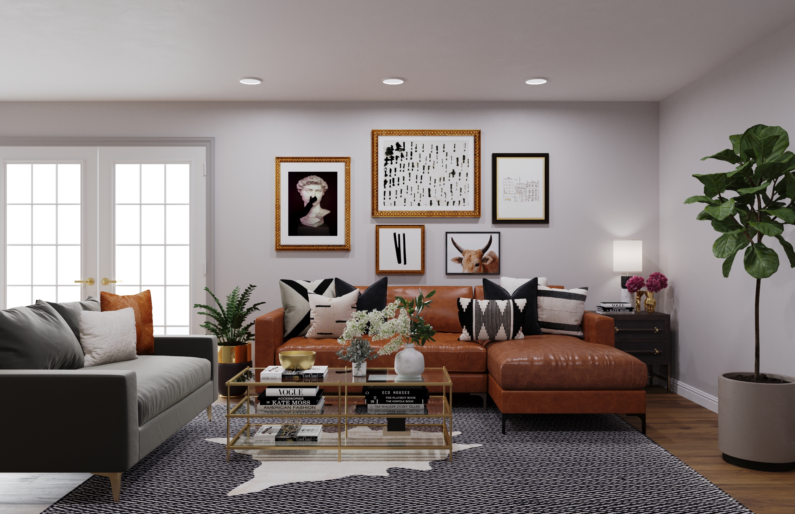 Ideas for a rustic, modern, glam living room by Amber | Havenly