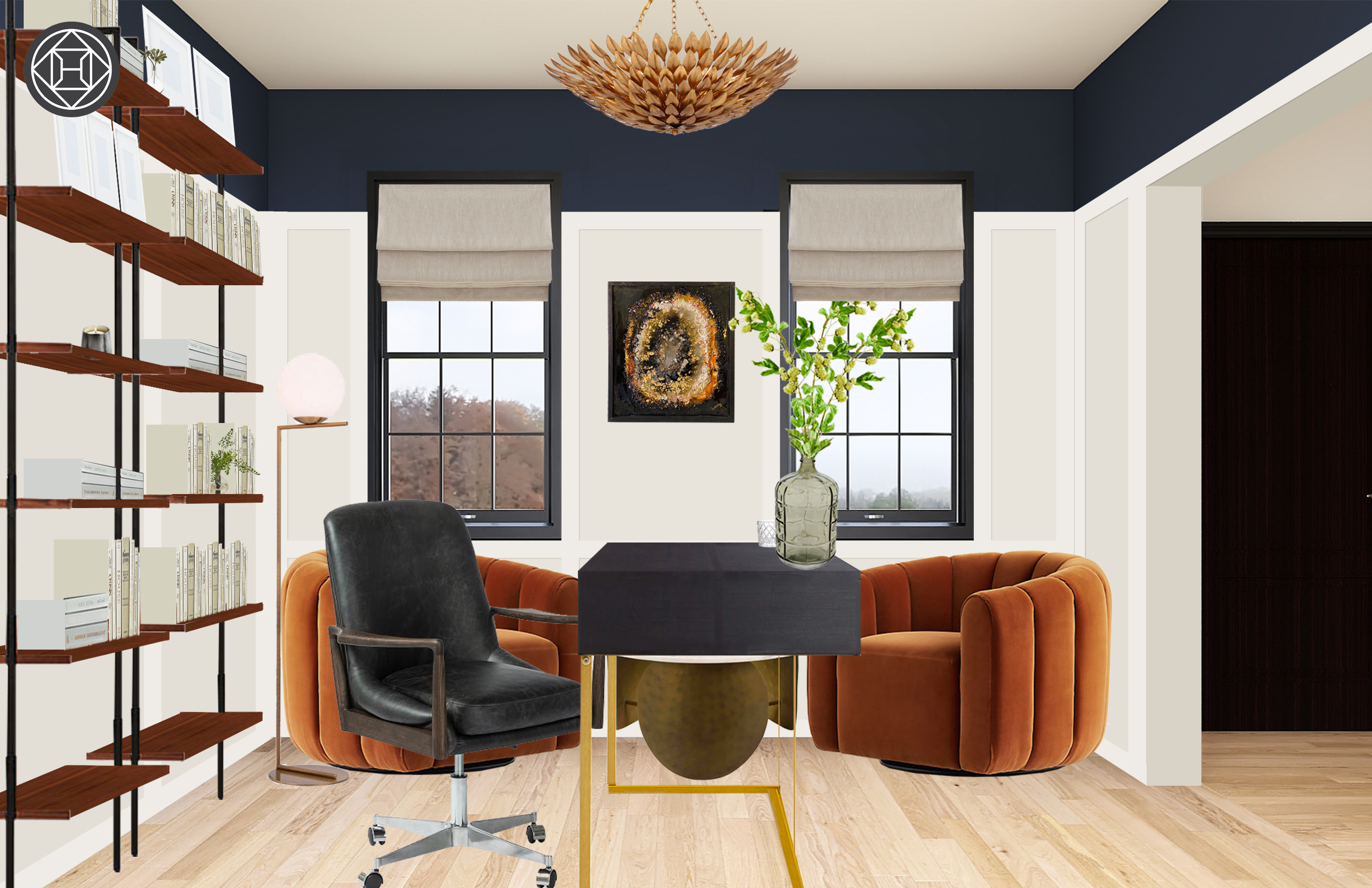 Modern, Industrial Office Design by Havenly Interior Designer Lindsay