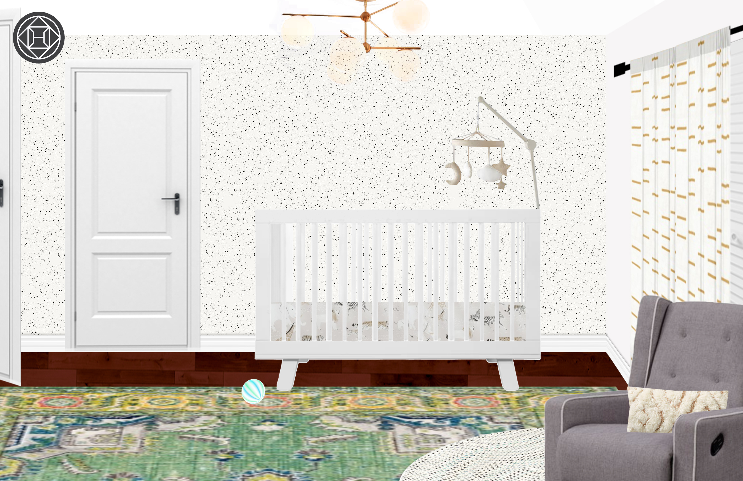 Contemporary Bohemian Nursery Design By Havenly Interior Designer Images, Photos, Reviews