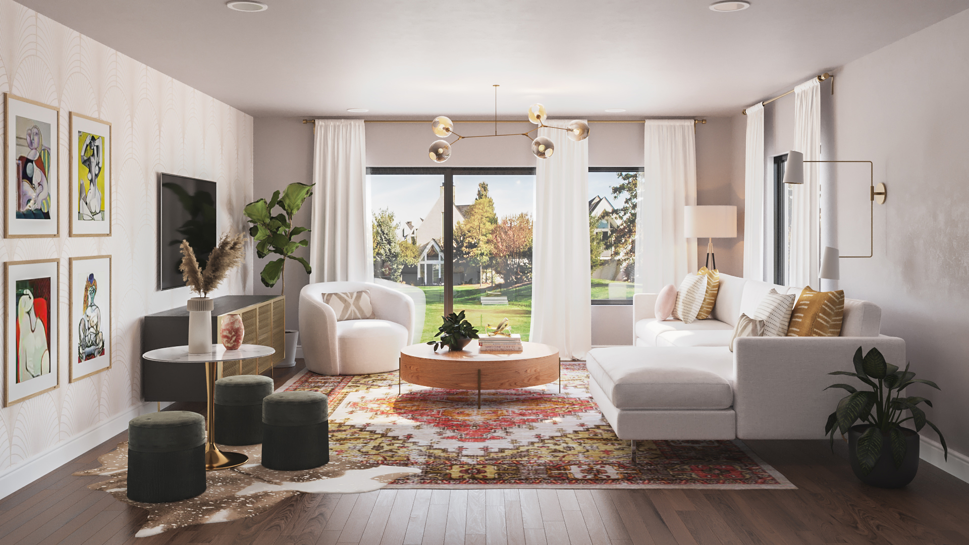 Modern, Glam Living Room by Matthew Havenly