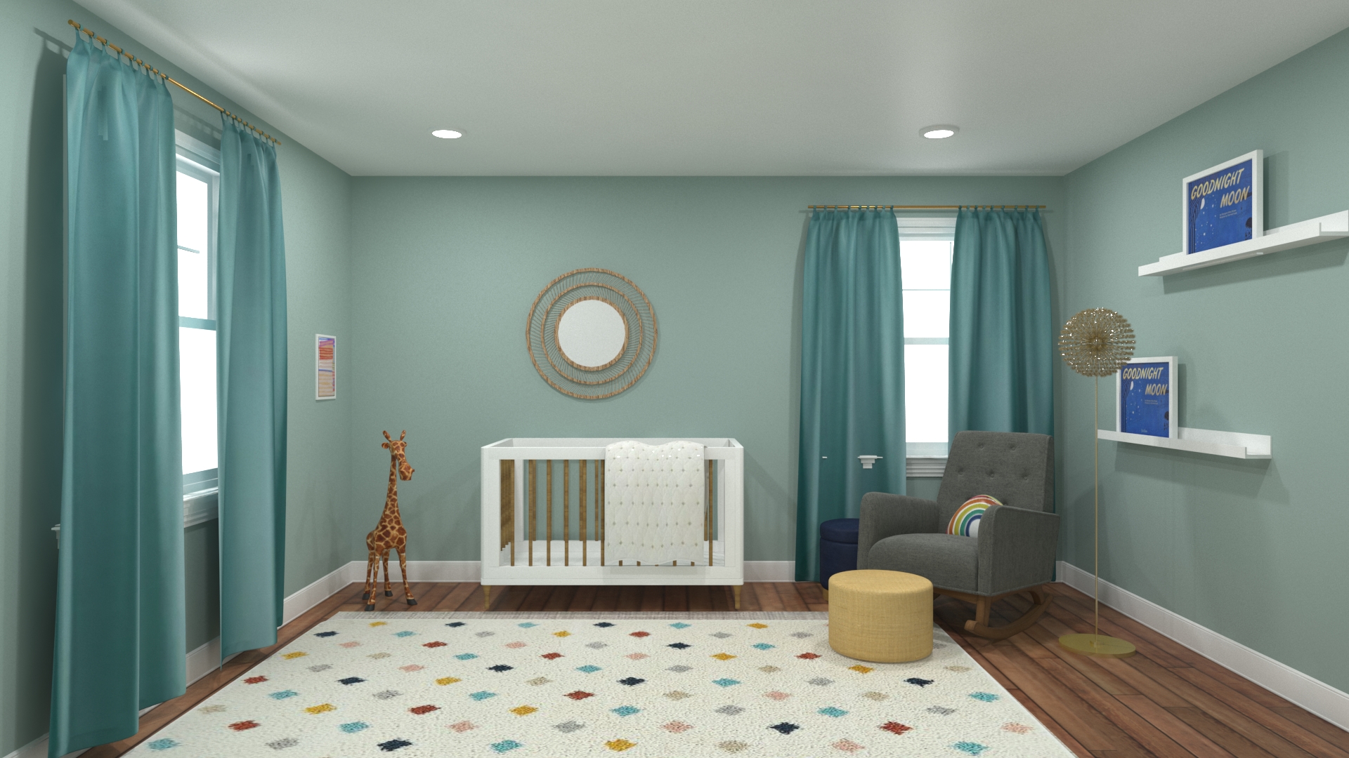 Modern, Bohemian, Midcentury Modern Nursery Design by ...