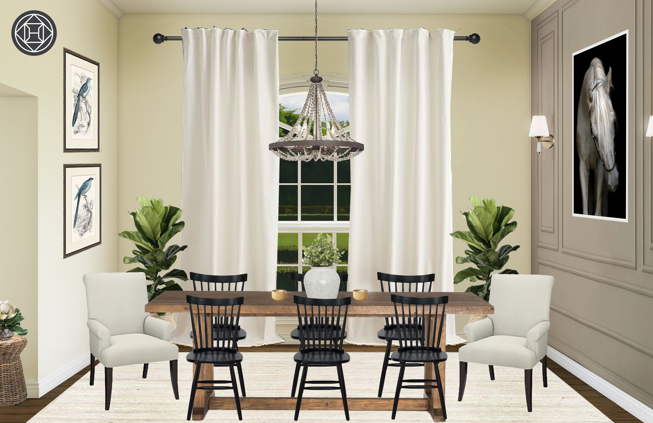 Classic, Coastal Dining Room Design by Havenly Interior Designer Che