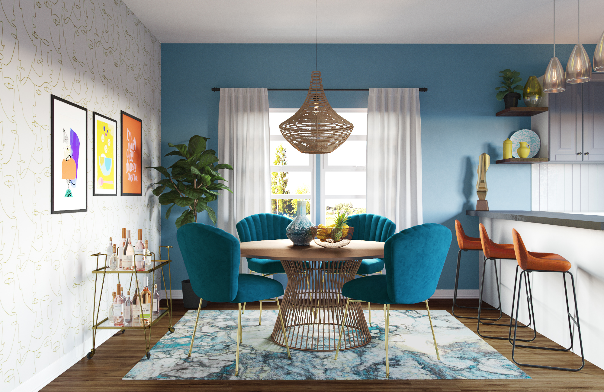 Eclectic, Midcentury Modern Dining Room by Catrina | Havenly, image size:2000x1300