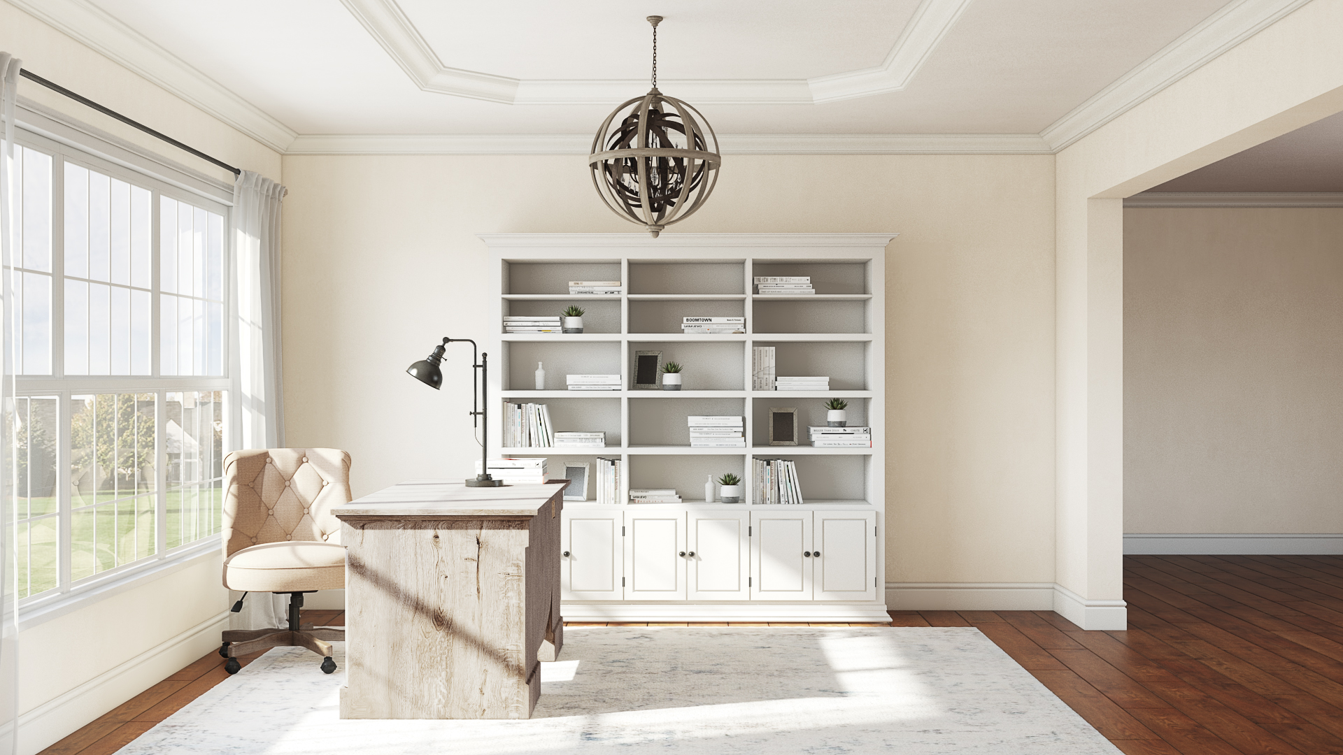 Traditional, Rustic, Classic Contemporary Office by McKenzie | Havenly, image size:1920x1080