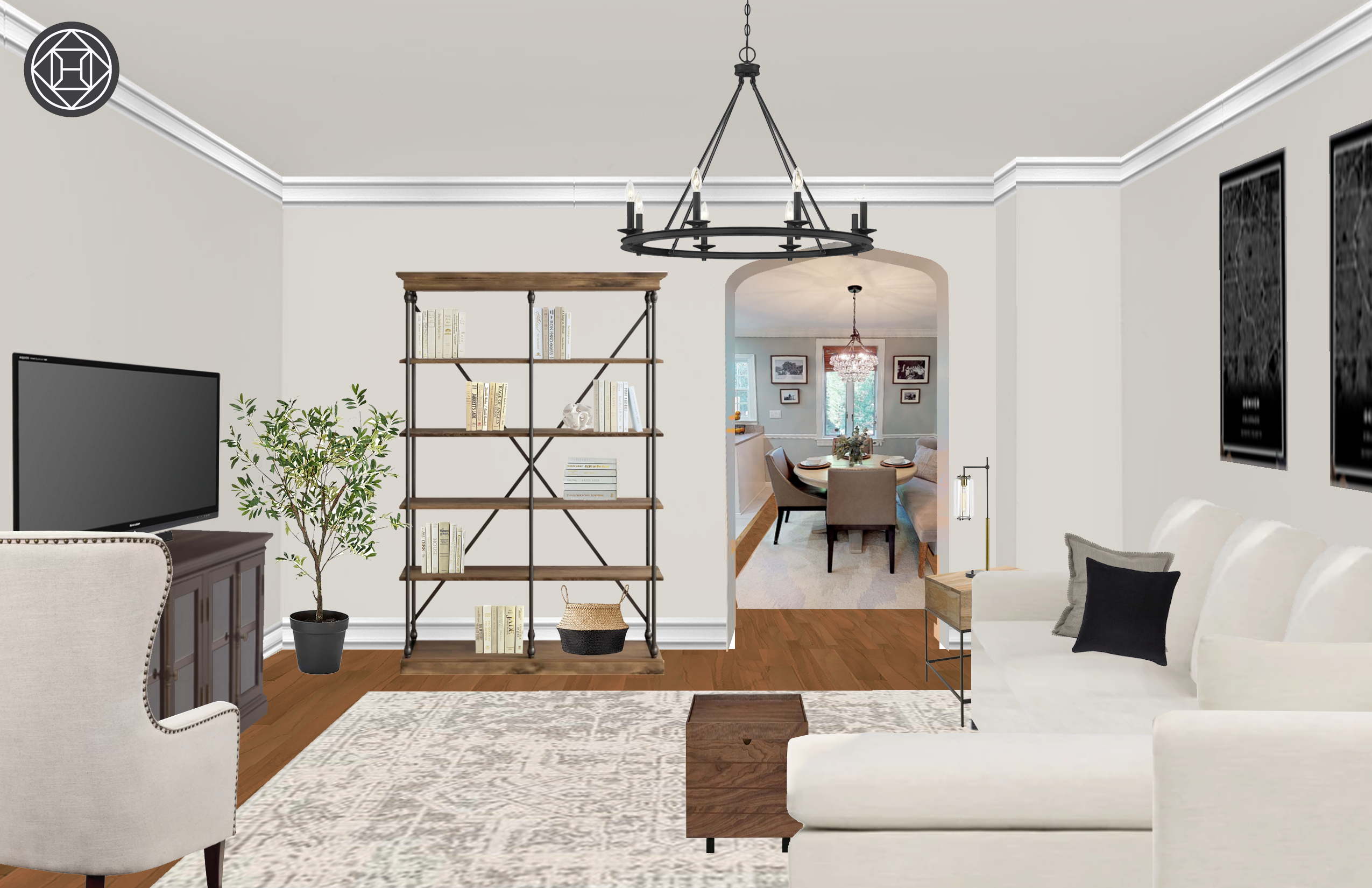 Farmhouse Scandinavian Living Room Design By Havenly Interior