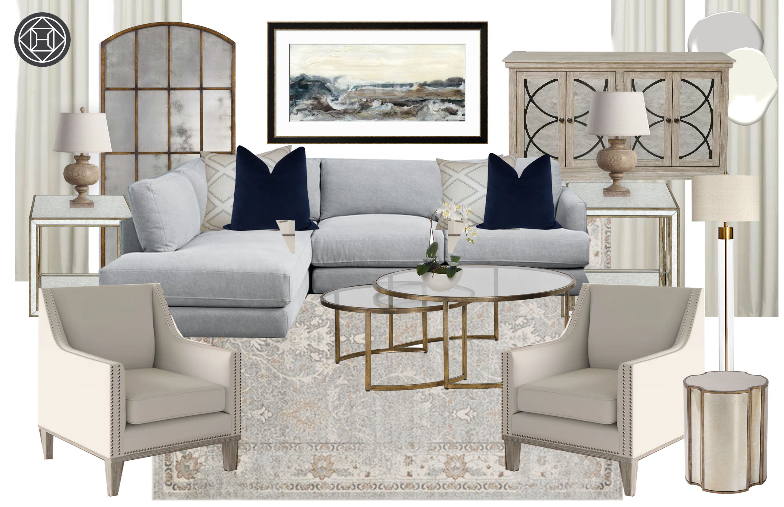 Glam, Rustic, Transitional room Design by Havenly Interior Designer Paige