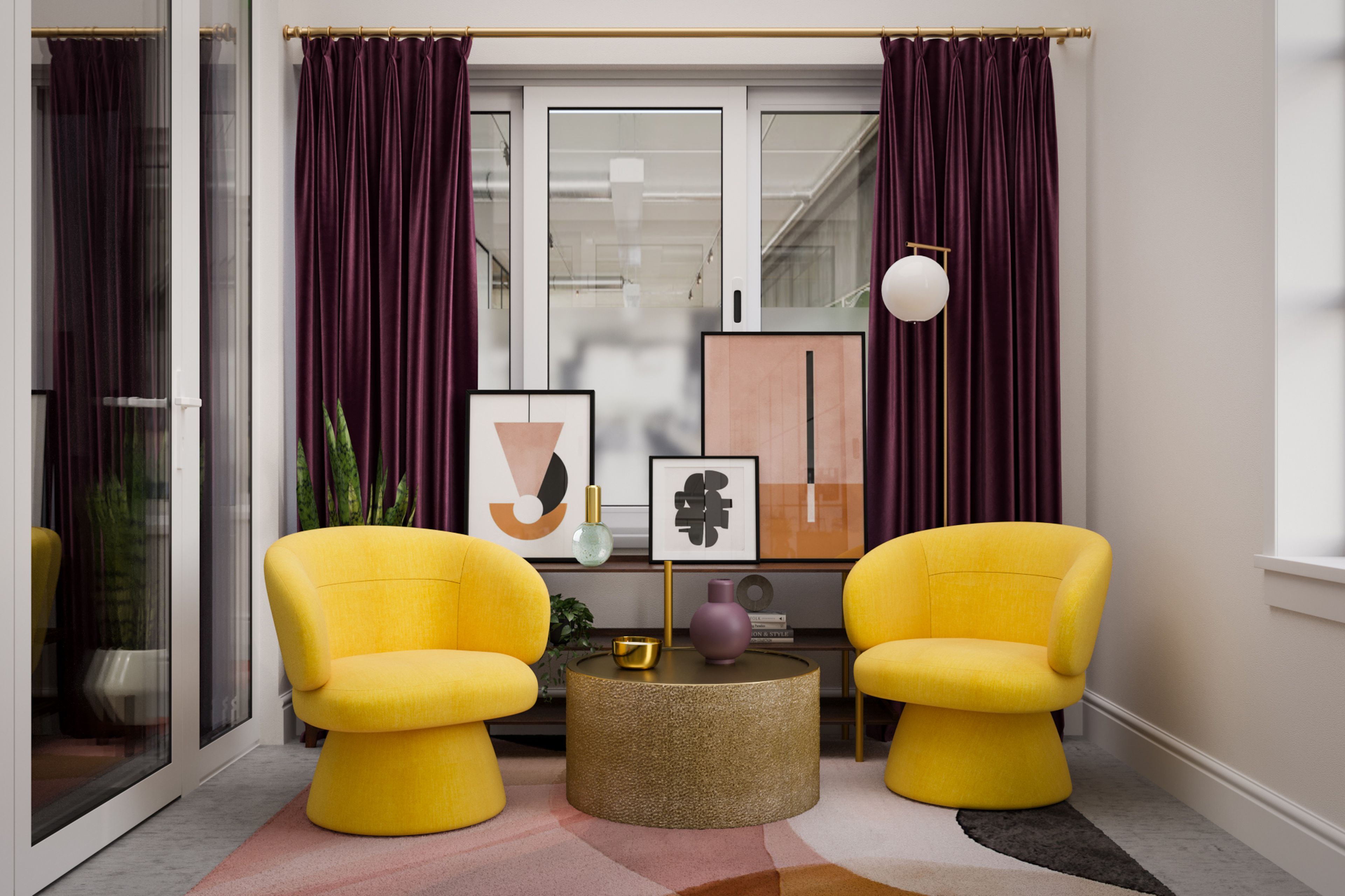 West elm yellow swivel chair deals