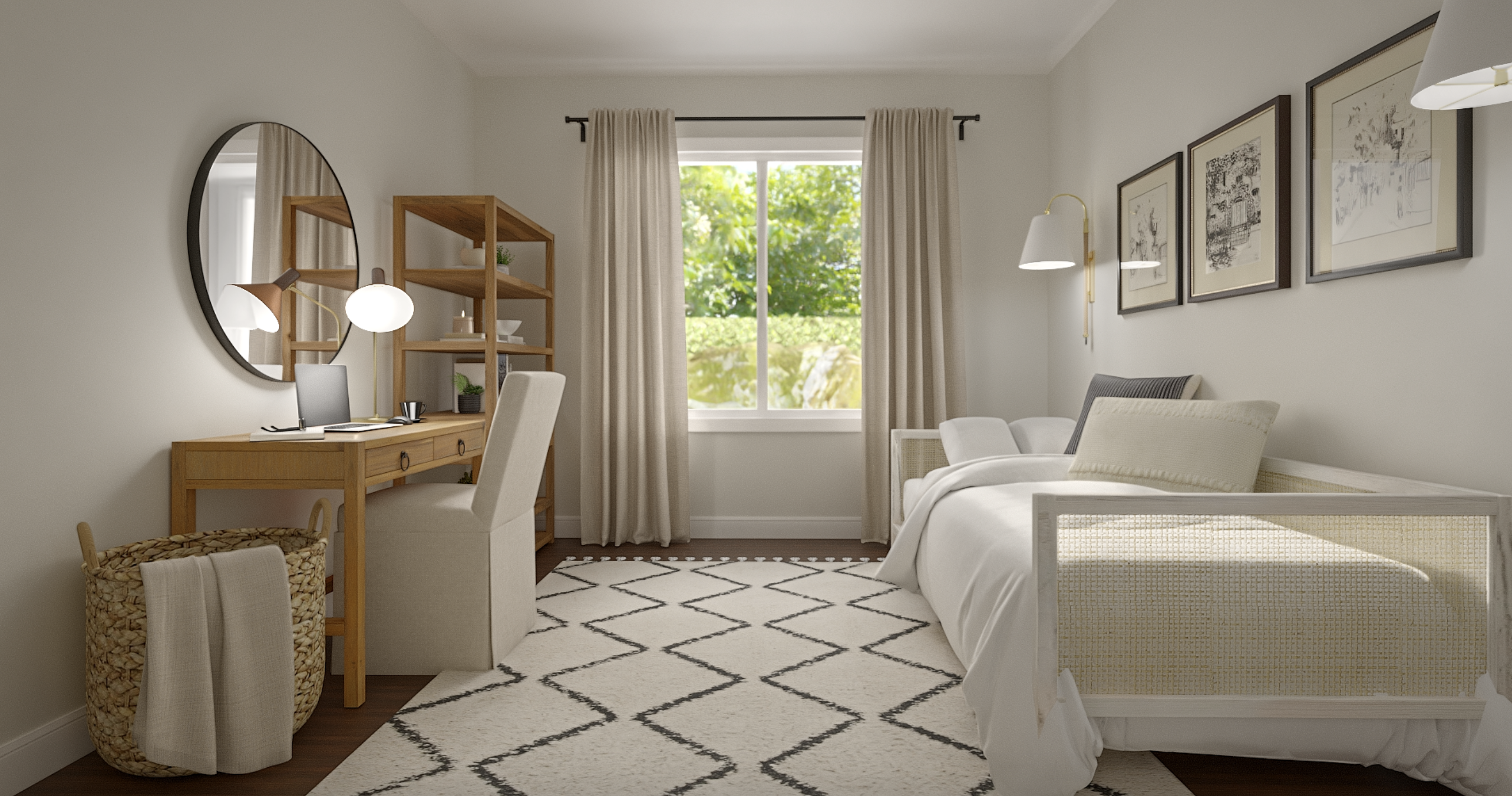 Scandinavian Bedroom Interior Design Ideas | Havenly, image size:2566x1352