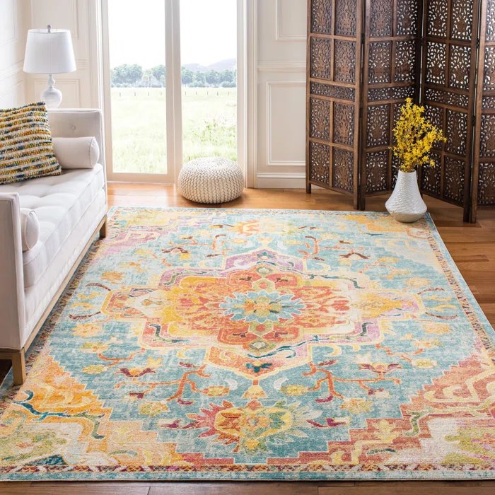 Teal Orange Rug Haneul Teal/Orange Area Rug - Wayfair | Havenly