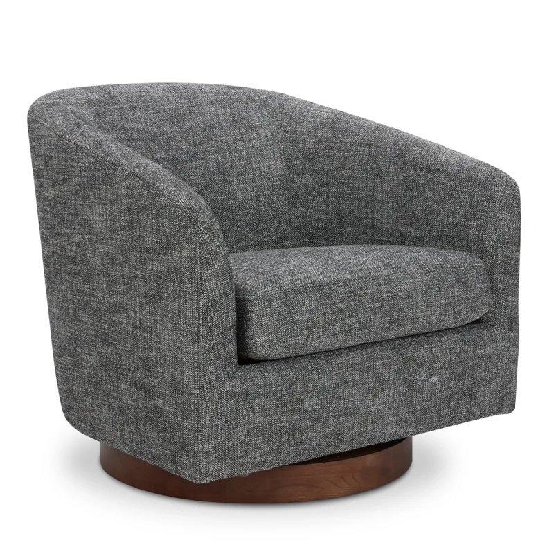 Aiden Upholstered Swivel Armchair Wayfair Havenly