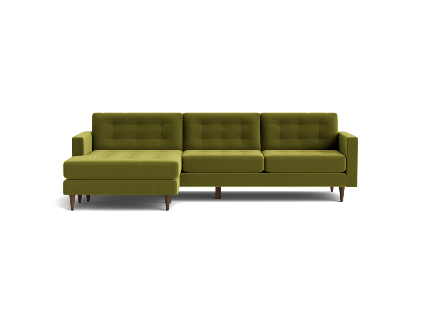 Green Eliot Mid Century Modern Reversible Sectional Royale Apple