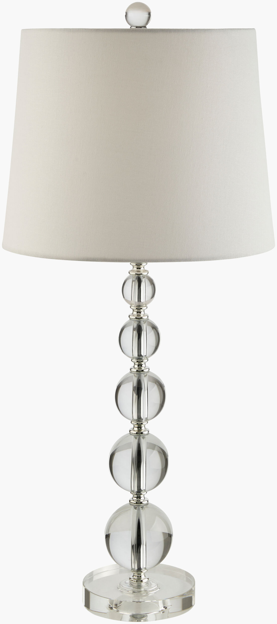 Liam Stacked Crystal Ball Lamp - Clear/White - Safavieh, image size:1111x2500