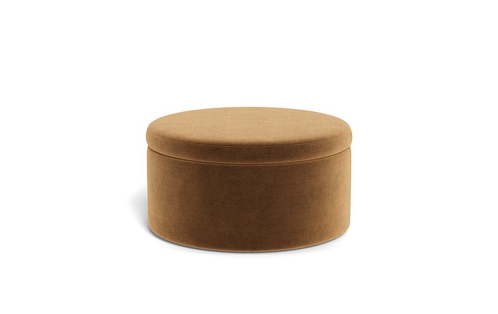 Colten Round Storage Coffee Table Ottoman - Interior Define | Havenly
