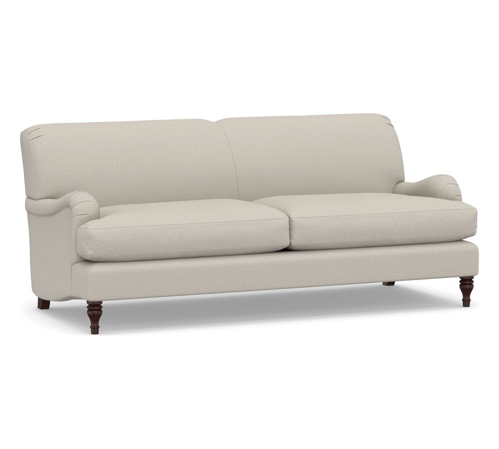 Carlisle Upholstered Tight Back Sofa 80", Polyester Wrapped Cushions, Performance Heathered