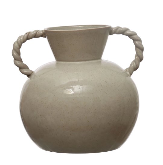 Bloomingville Cream Stoneware Bowl With Orbs - 9.75 Inch Unique Reactive Glaze Serving Bowl For Farmhouse Decor