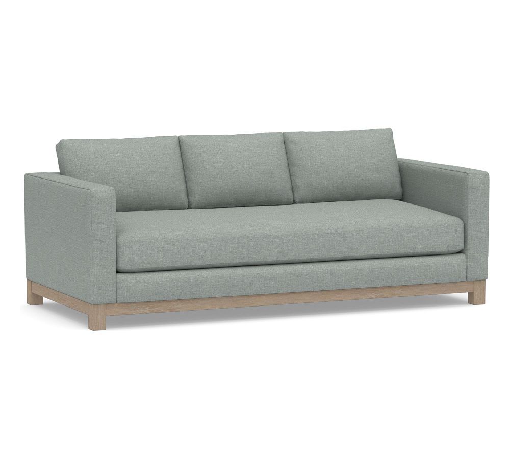 Jake Upholstered Sofa 3x1 86" with Wood Base, Standard Cushions