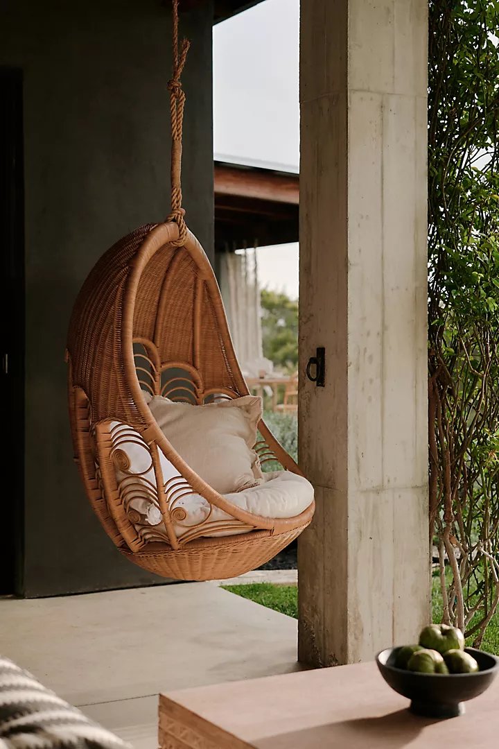 Peacock Indoor/Outdoor Hanging Chair Anthropologie Havenly
