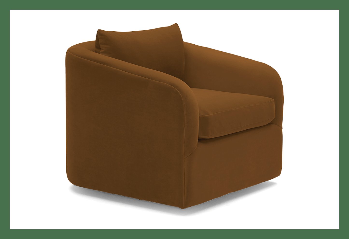 Yellow Amelia Mid Century Modern Swivel Chair Banks Nutmeg Joybird