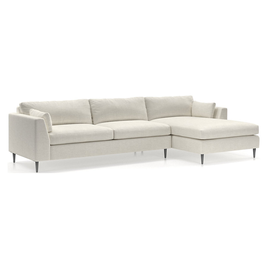 Avondale Wood Leg 2Piece Sectional Sofa Crate and Barrel Havenly