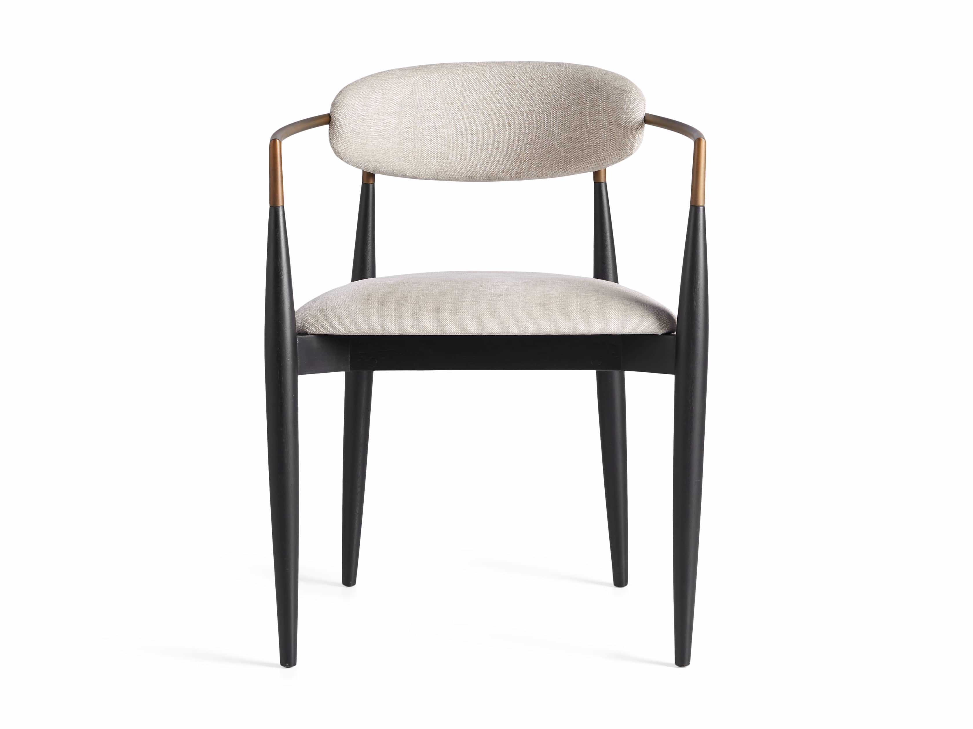 Jagger Dining Arm Chair in Black with Antique Brass White - Arhaus ...