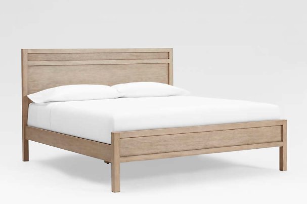 Keane Weathered Natural Solid Wood King Bed - Crate and Barrel | Havenly