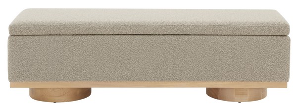 Vianna Boucle Bench - Brown/Natural - Safavieh Couture | Havenly
