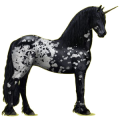 Riding unicorn Friesian Black