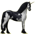 Riding unicorn Friesian Black