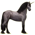 Riding unicorn Friesian Black
