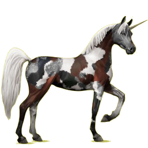 Riding unicorn Arabian Horse Light Gray