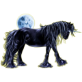 Riding unicorn Friesian Black