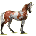 Riding unicorn Chestnut Tobiano