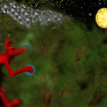 Räven raskar över djungeln i månsken by Znux