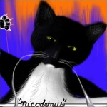 saw my cat, nicodemus, laying on the bed and thought i'd do a quick portrait... isn't he cute? heh. by empyrean