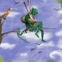 Forestman plays bagpipes for the bird. by Damien_Dark