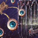 blue and red eyes by 111