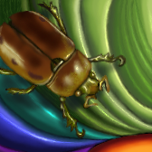 bug on psychedelic flower by raganaga