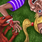 red dog attacks conjoined twins by raganaga