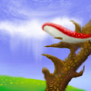 'beware the red fungi on the rusty spike tree by goldflesh