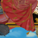 red and gold drape by Tamago