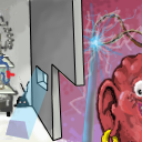 An ogre (?) looking at a lab by levik