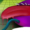 inflated inertube tongue sitting in the middle of the road by qwazy